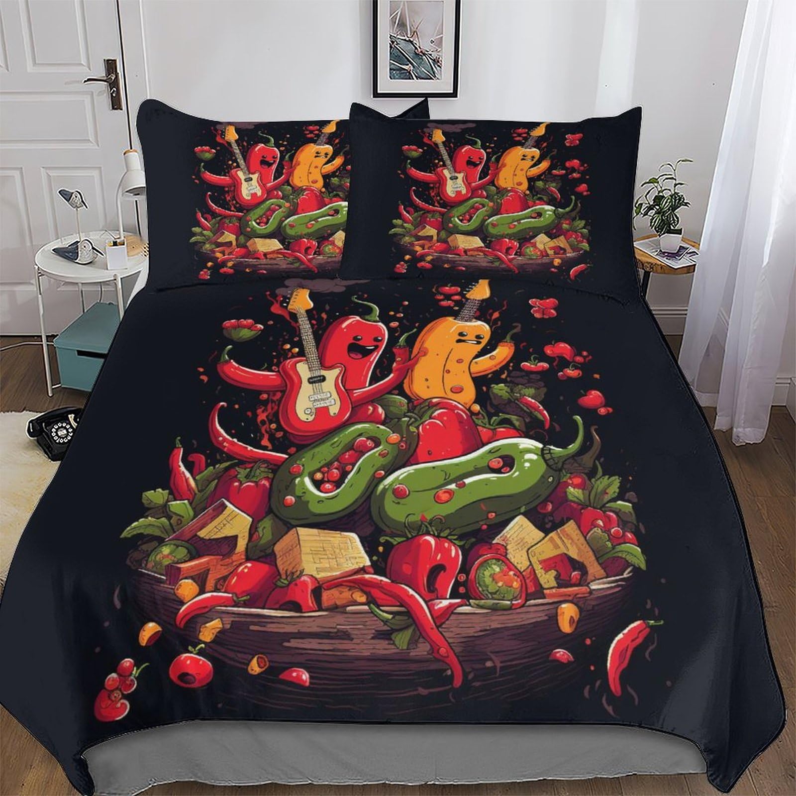 Parure de couette légume pour chambre d'enfant et adulte, grand lit chaleureux 220x240cm
