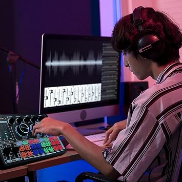 Podcast Sound Board - Music DJ Mixer Board, Sound Card F999 | Soundboard for PC Mac iPhone iPad Android, Beginner Friendly, 16 Sound Effect, Voice Changer, Bluetooth, Streaming Podcast
