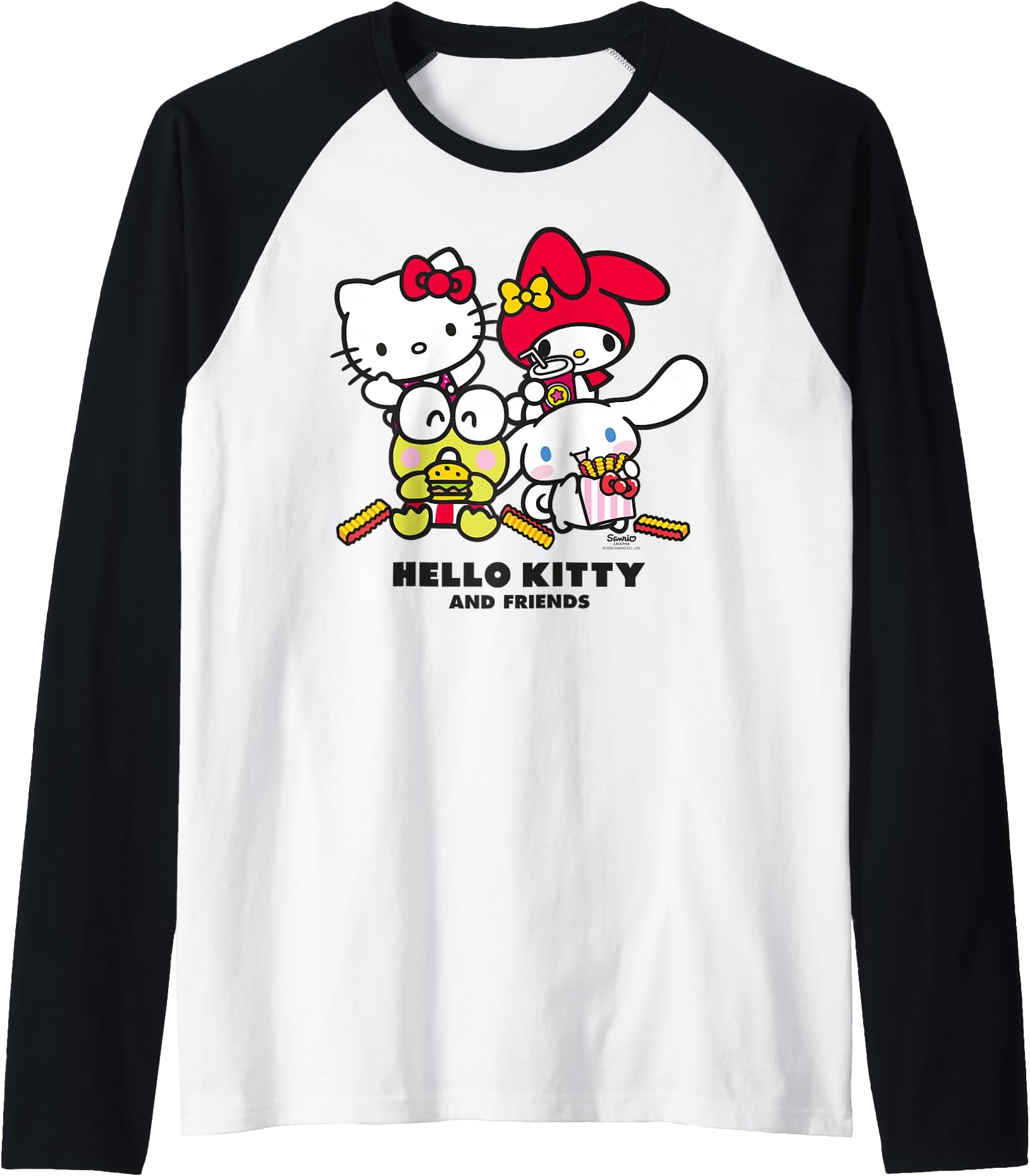 Best Friends Fast Food Sweet Cute Fun XOXO Retro Raglan Baseball Tee