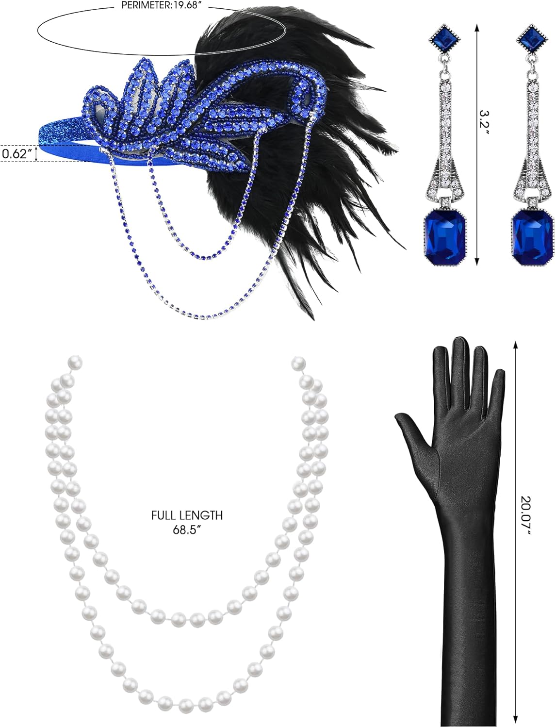 Women's Flapper Dresses 1920s Dresses for Women Great Gatsby Sequin Fringed Roaring 20s with 20s Accessories Set - Image 5