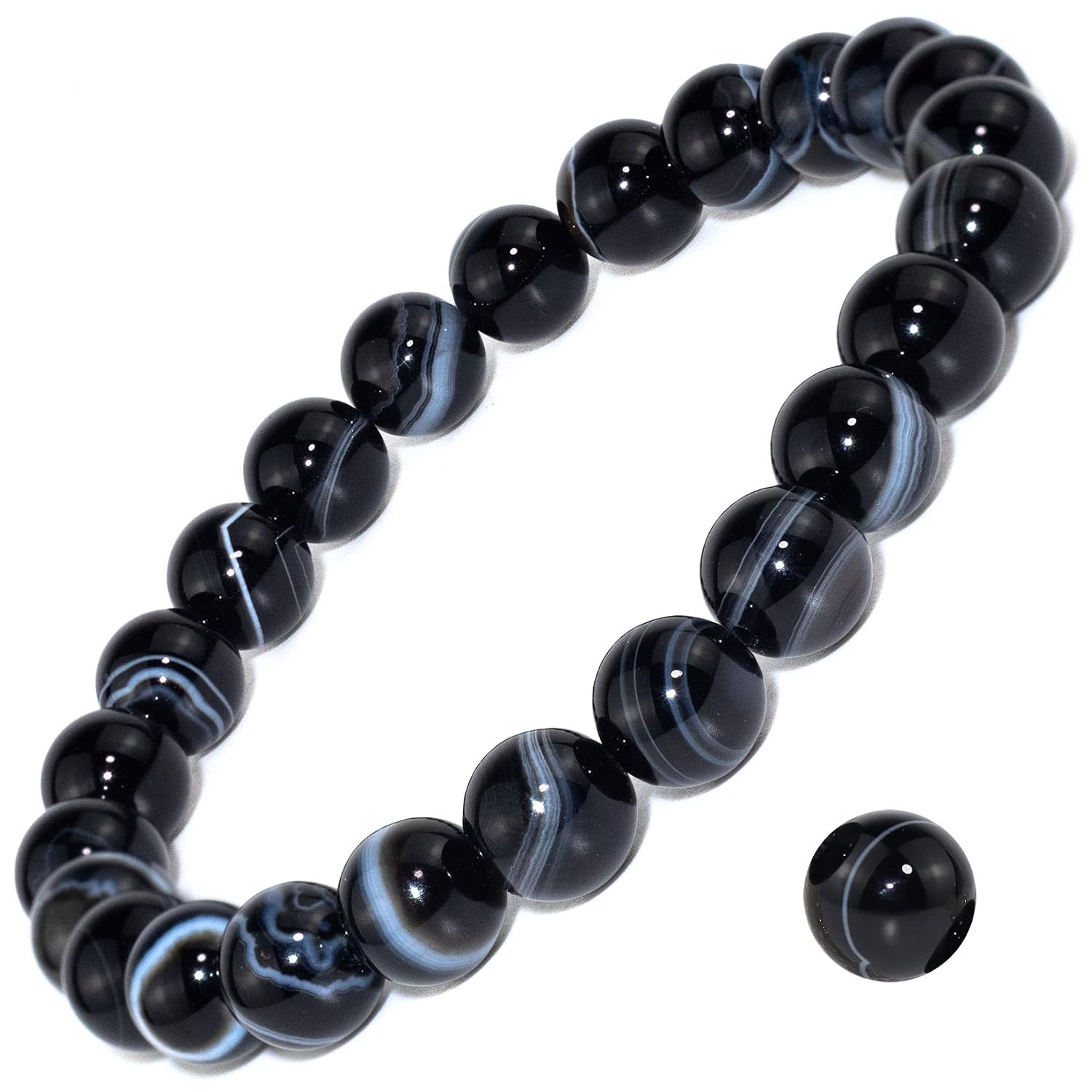 8mm Natural Crystal Stretch Bracelet | Handmade Round Stone Bead Bracelet, Runs Large, Meditation Yoga Gift for Women & Men