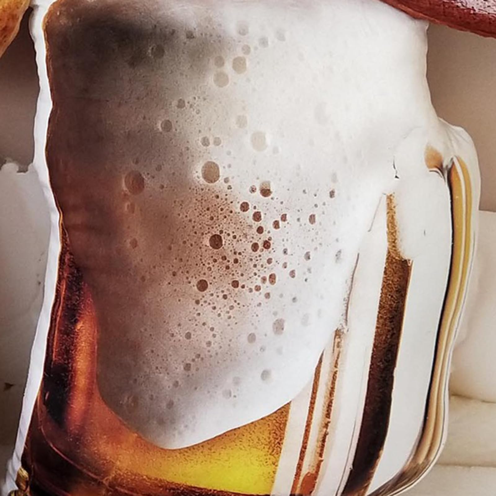 Bier-PlüSchtier Deko-Kissen,Simulation Bier Kissen, Lustiges PlüSchbier-Design,Dekokissen, Bierkissen GefüLltes, FüR Freunde Und Familie Weiches Langlebiges Material (40 * 25 cm,Bier)