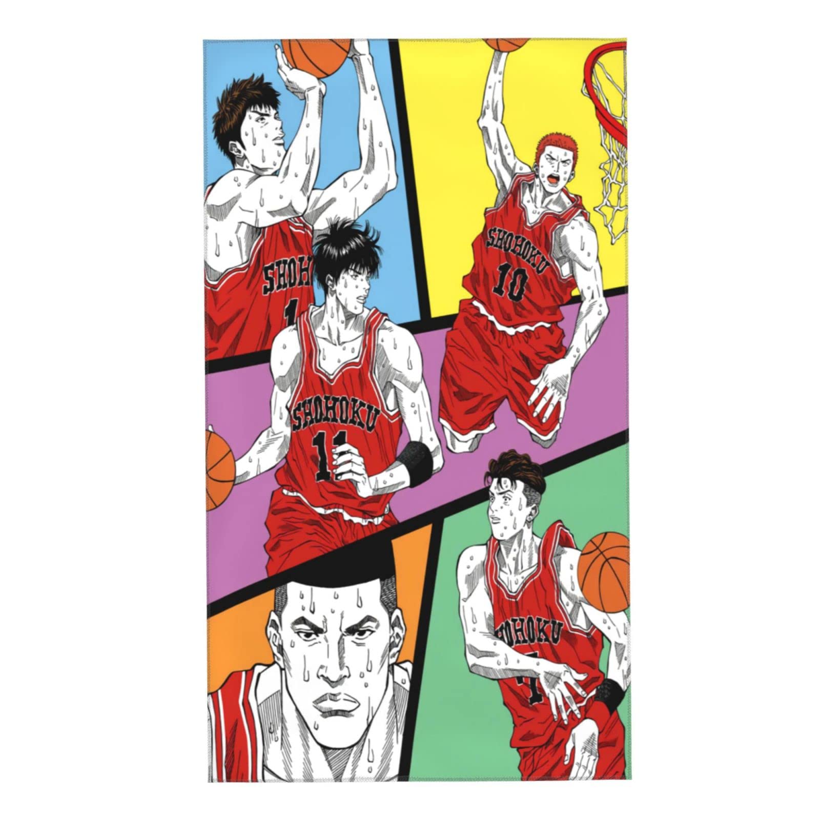 Amazon｜Slam Dunk スラムダンクの背景フェイスタオル 柔らか肌触り 