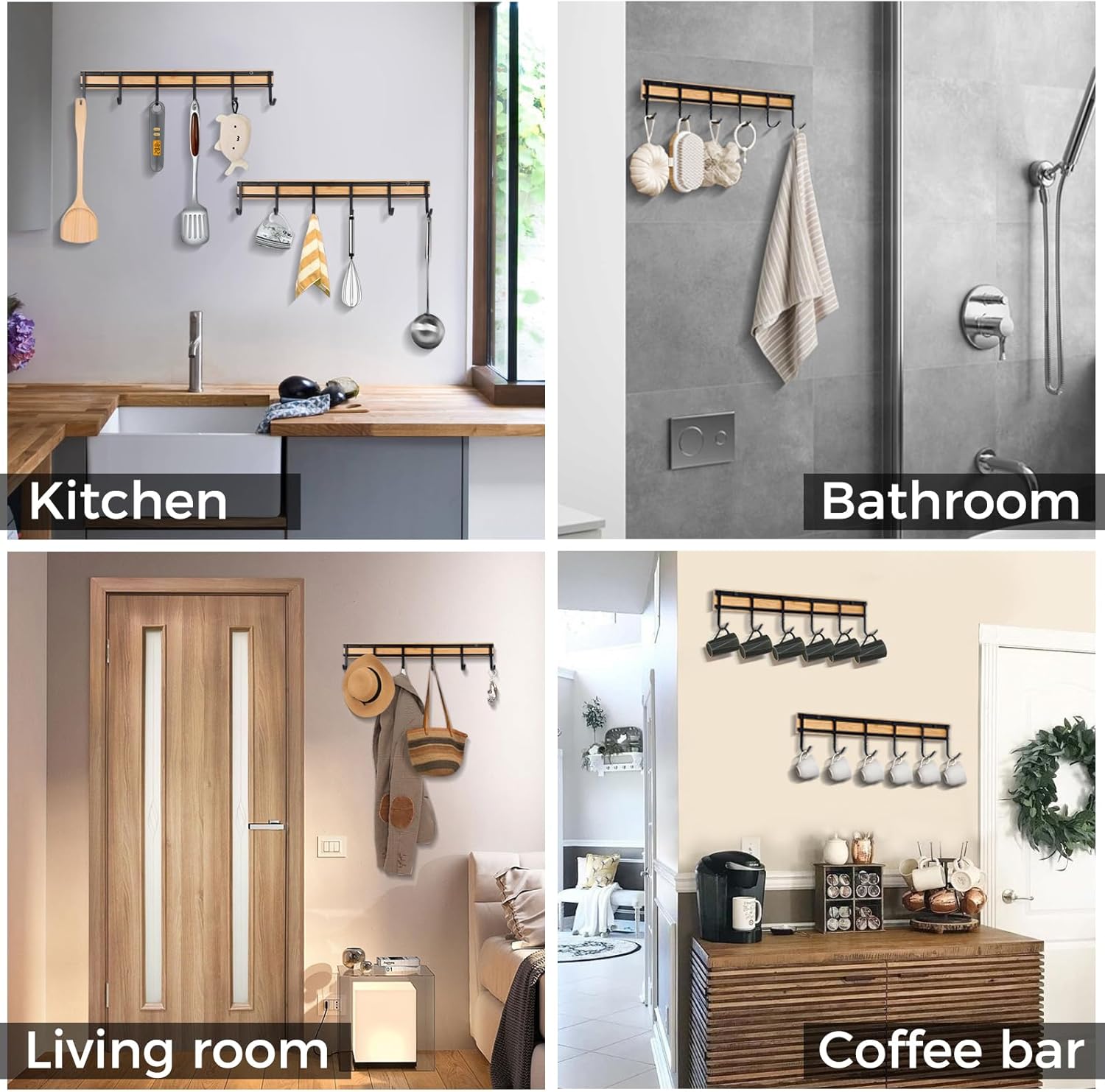 Kitchen Utensil Hanr, Wall Mout Kitchen Utensil Holder Organizer Ra