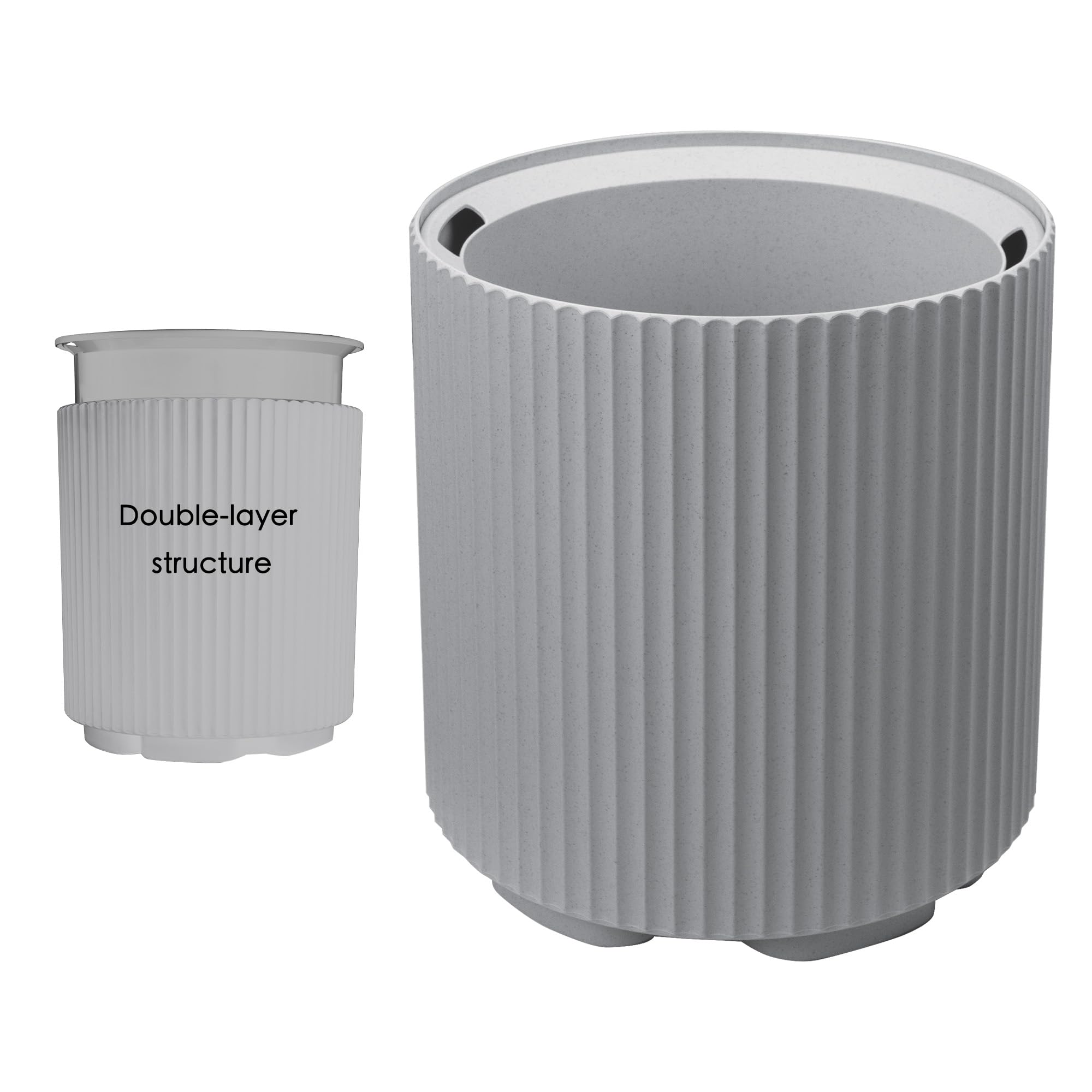 Kozyard Round Planter 16’’H Plant Pots for Indoor Outdoor Porch, Patio, Backyard Planters with Water Reservoir Modern Décor for Tall Plants, Flowers (