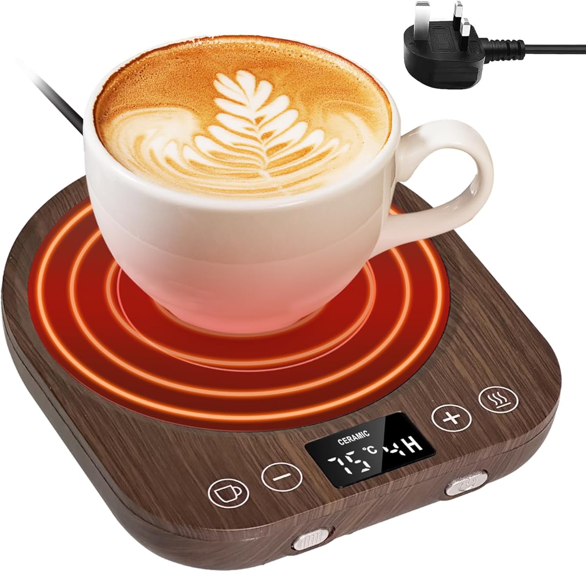 Coffee Mug Warmer for Desk Cup Warmer for Home Office with Gravity Sensor 9 Temperature Setting(55-85℃) & 9 Hours Auto-on/Off Function for Heating Teapot Plate Coffee Tea Milk Coco Candle