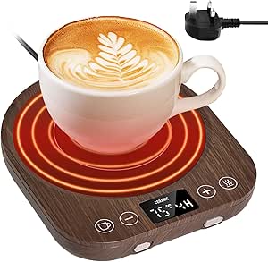 Coffee Mug Warmer for Desk Cup Warmer for Home Office with Gravity Sensor 9 Temperature Setting(55-85℃) & 9 Hours Auto-on/Off Function for Heating Teapot Plate Coffee Tea Milk Coco Candle