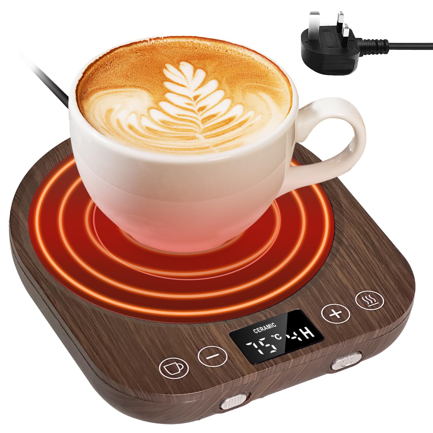 Chauffe-tasse à café avec arrêt automatique 9h et thermostat réglable 55-85 ℃