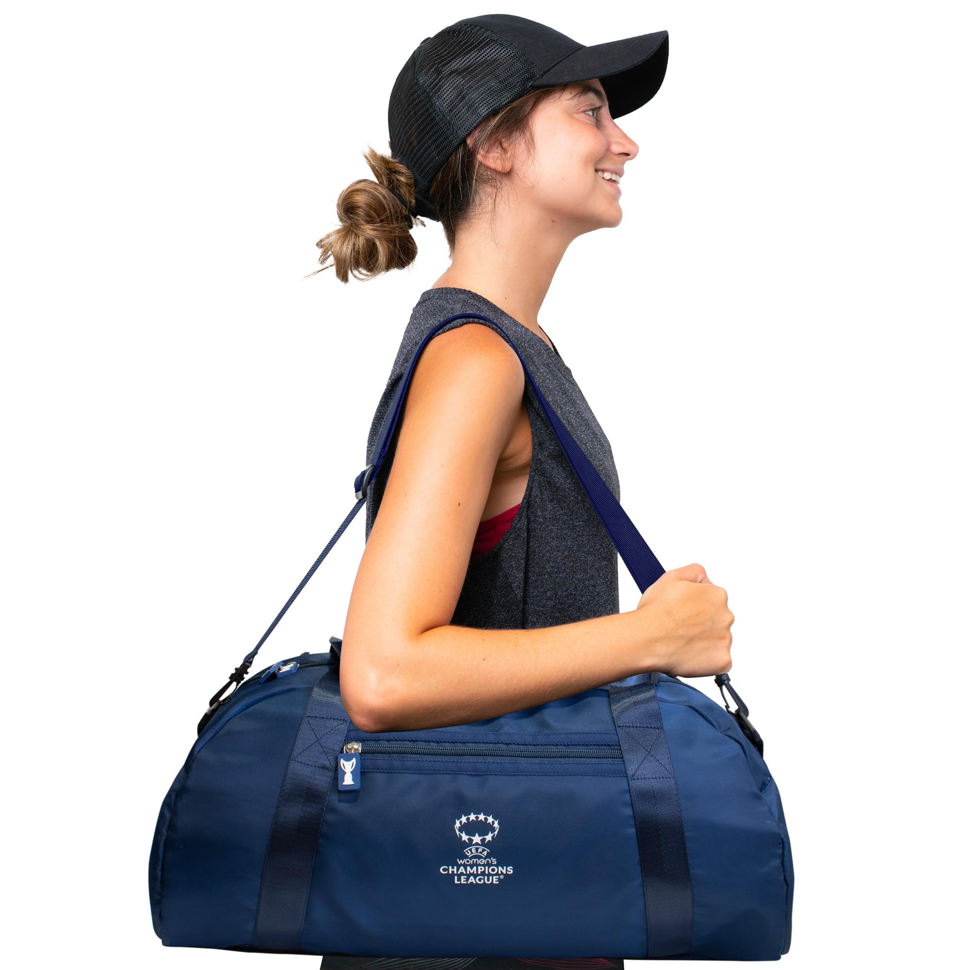 UEFA Bolsa de deporte unisex de la Champions League para mujer, color azul, Blue