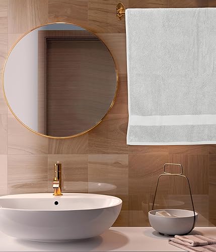 Miniatura 4 de Oakias Juego de toallas plateadas de 6 piezas, 21.16 ozm, 2 toallas de baño, 2 toallas de mano y 2 toallas faciales, juego de toallas de baño