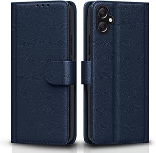 Pikkme Flip Cover Leather Finish | Inside TPU with Card Pockets | Wallet Stand and Shock Proof | Complete Protection Flip Case for Samsung Galaxy A05 / M05 / F05 (Blue)