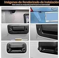 Vista 6 de NATIKA Cámara de retroceso/visión frontal, IP69K, impermeable, gran visión nocturna, HD y súper gran angular, de metal, estilo OEM, cámara de Negro