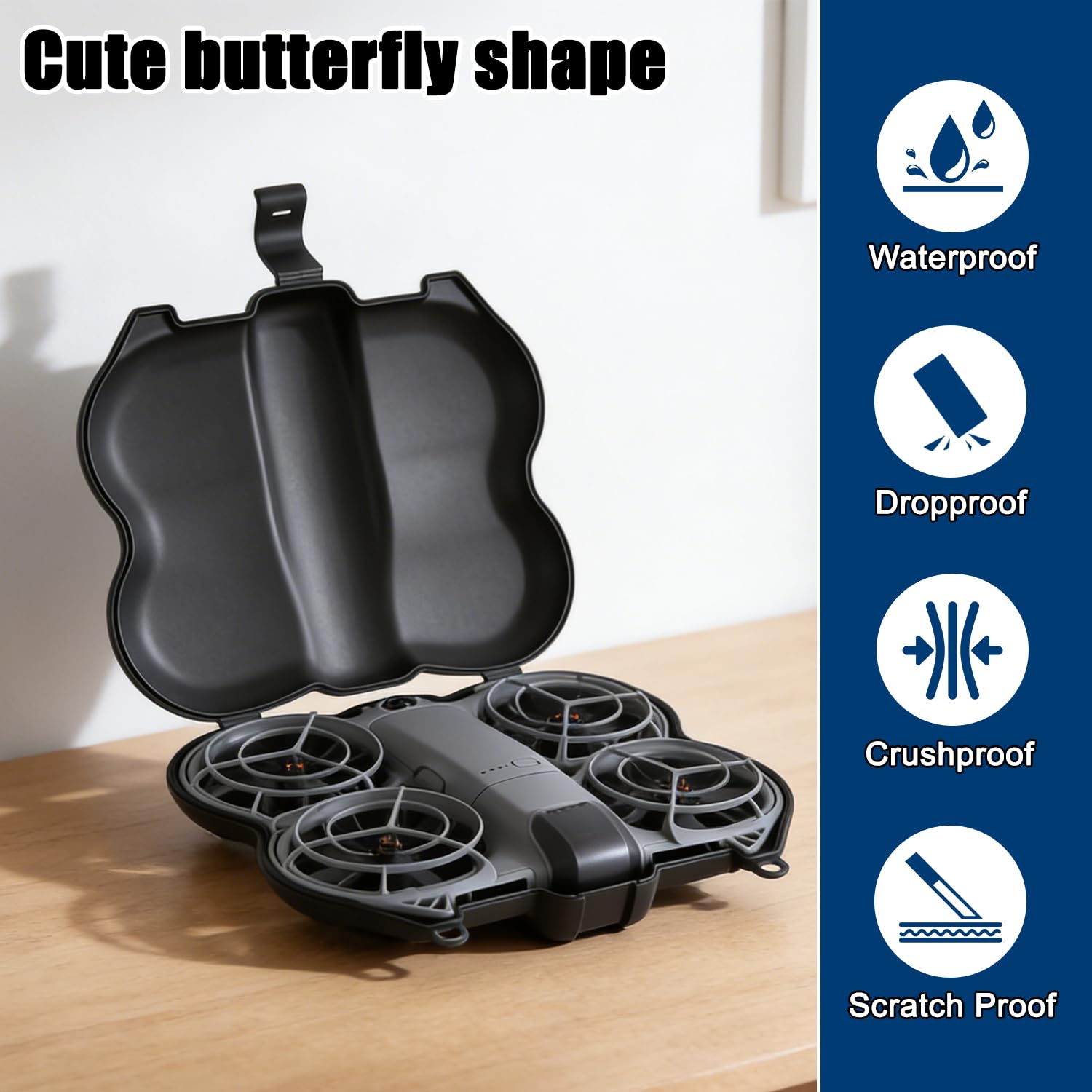 Custodia da Trasporto per DJI Neo 2, Custodia Protettiva per DJI Neo 2, Custodia da trasporto Drone, adorabile design a farfalle, portatile leggero e compatto, Borsa Portaoggetti per D-JI N-eo 2 (M1)