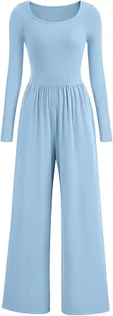 PRETTYGARDEN Womens Jumpsuits Dressy Casual Fall Fashion 2025 Trendy Long Sleeve Wide Leg Rompers Spring Work Office Outfits
