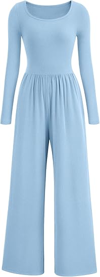 PRETTYGARDEN Womens Jumpsuits Dressy Casual Fall Fashion 2025 Trendy Long Sleeve Wide Leg Rompers Spring Work Office Outfits