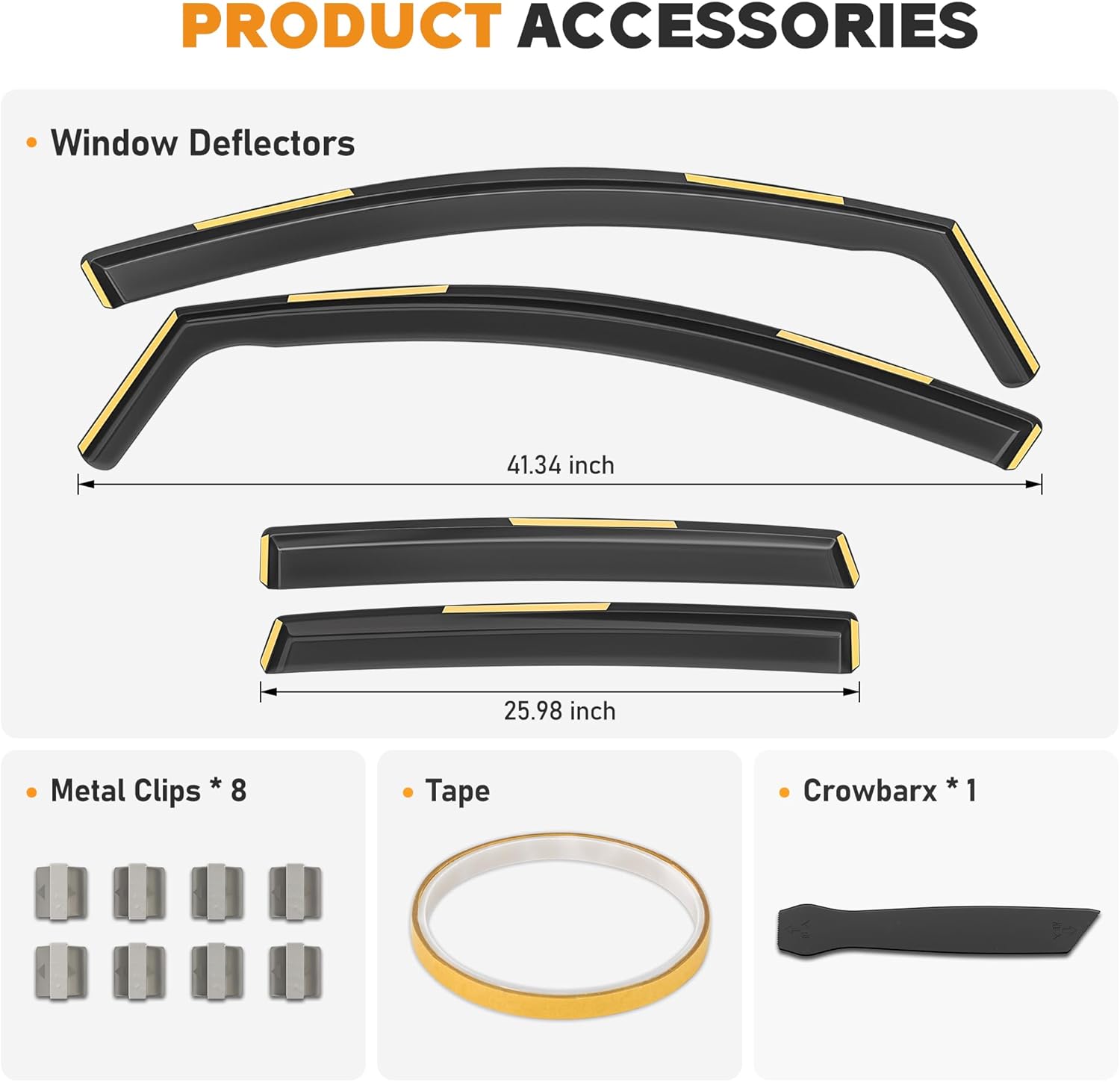 Shatterproof in-Channel Window Rain Guards for 2012-2016 CRV (4th Gen), Extra Durable Window Deflectors, Vent Window Visors for Cars, Vent Deflector, 4pcs