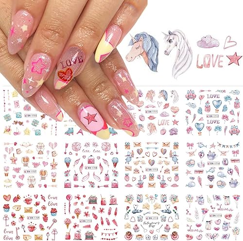 Miniatura 8 de 12 hojas de calcomanías de tulipán para uñas, calcomanías de transferencia de agua de flores, holográficas, rosa, morado, amarillo, tulipán,