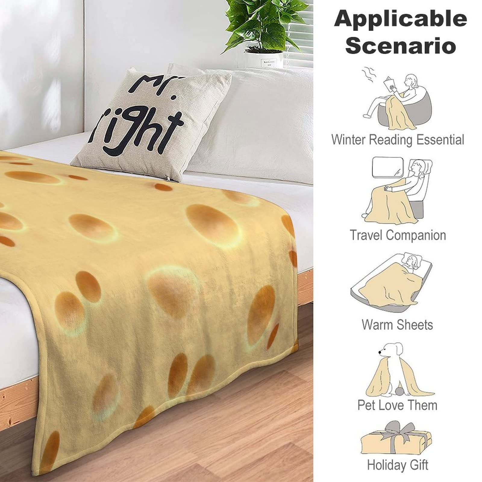 Pizza-Überwurfdecke – Weiche Fleece-Decke Für Kinder, 127 X 102 Cm, Mit 3D-Pizzamuster Für Bett & Couch