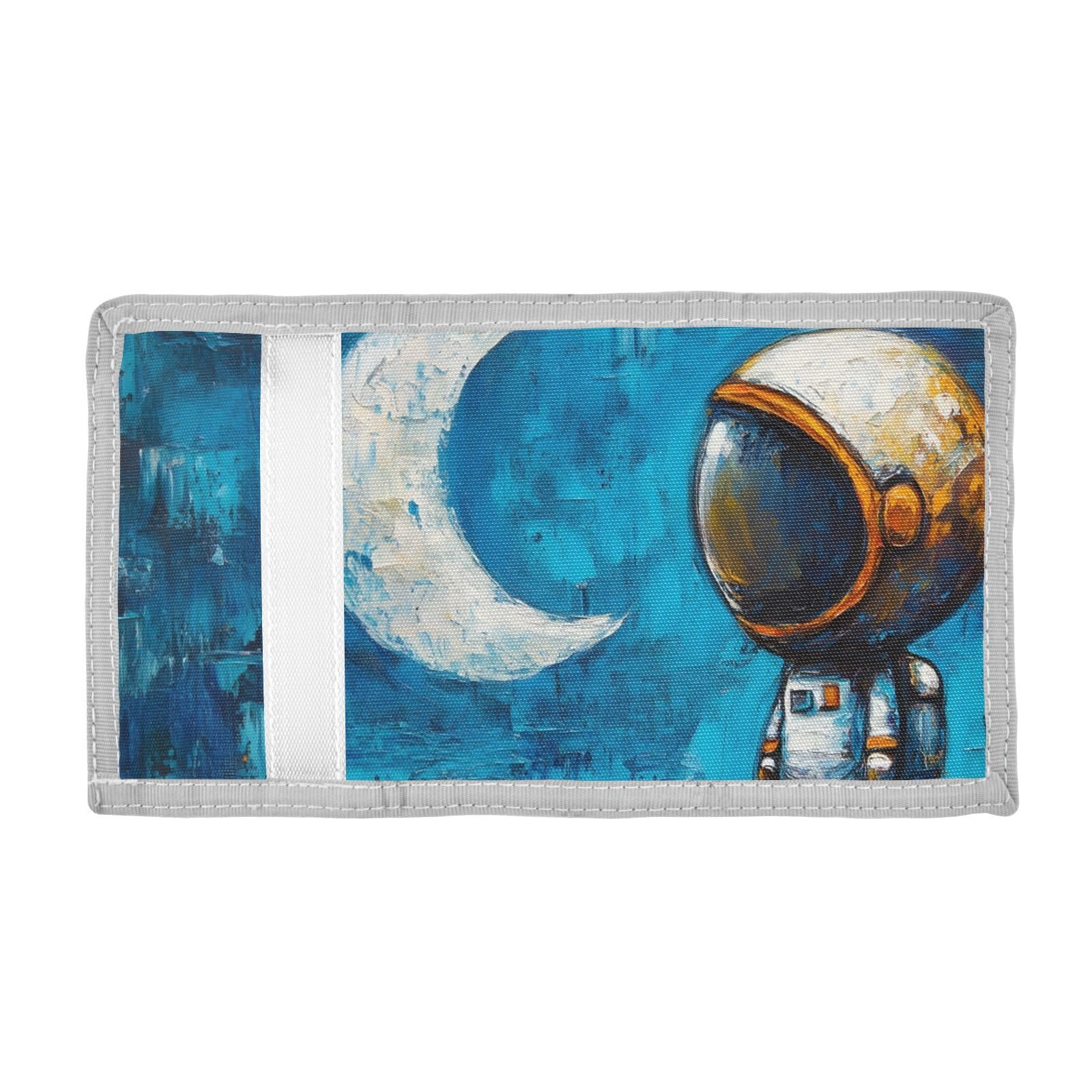 FOLIOSA Cute Little Astronaut Kids Wallet for Boys Girls Youth, Small Wallet Novelty Wallet 4.9×2.9 in