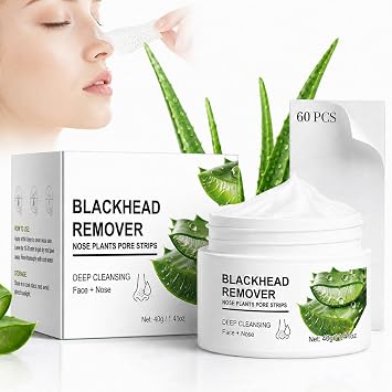 Blackhead Remover Nose Strips 2.0 with 2% Salicylic Acid, Deep Pore Cleansing Strips with Clay, Peel Off Face Mask for Oily Skin 60 PCS