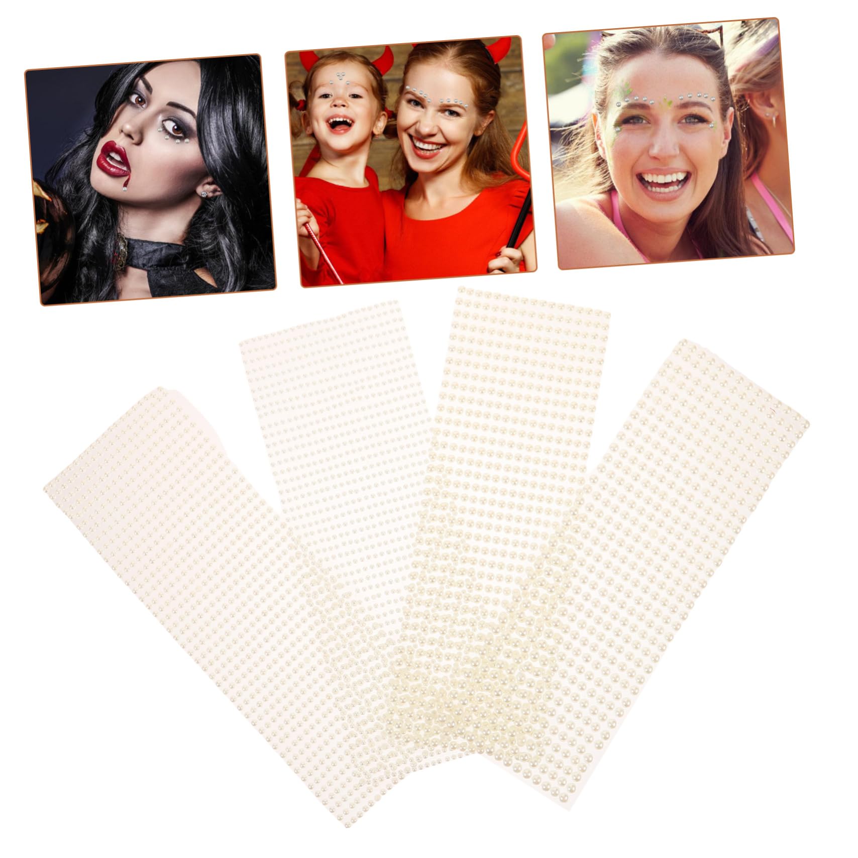 HOMSFOU 5 Set Adesivi Perline Autoadesivi per Trucco E Decorazioni Fai da Te Perghie E Arte del Decorazioni Perline per Look E Creativo 4 Fogli * 5