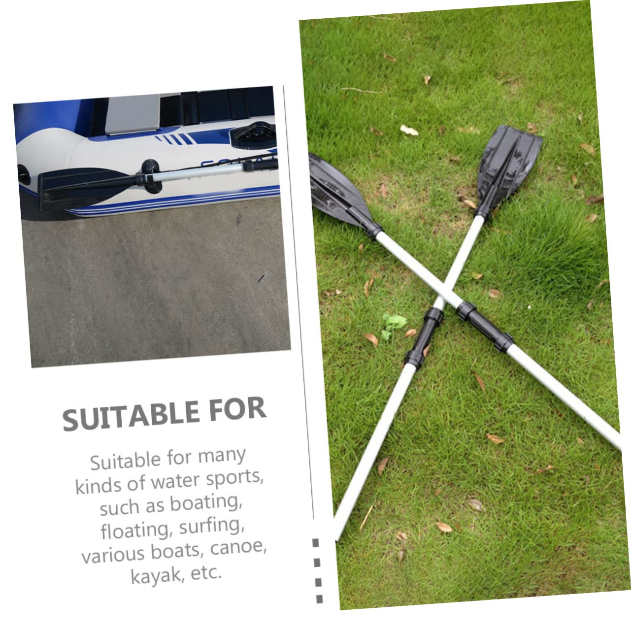 BRIGHTFUFU Boat Oars Paddles for Kayak Lightweight Aluminum Alloy Extendable Length for Water Activities