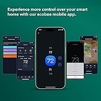Vista 5 de ecobee Termostato inteligente prémium con sensor inteligente y monitor de calidad del aire, termostato Wifi programable, funciona con Siri, Alexa