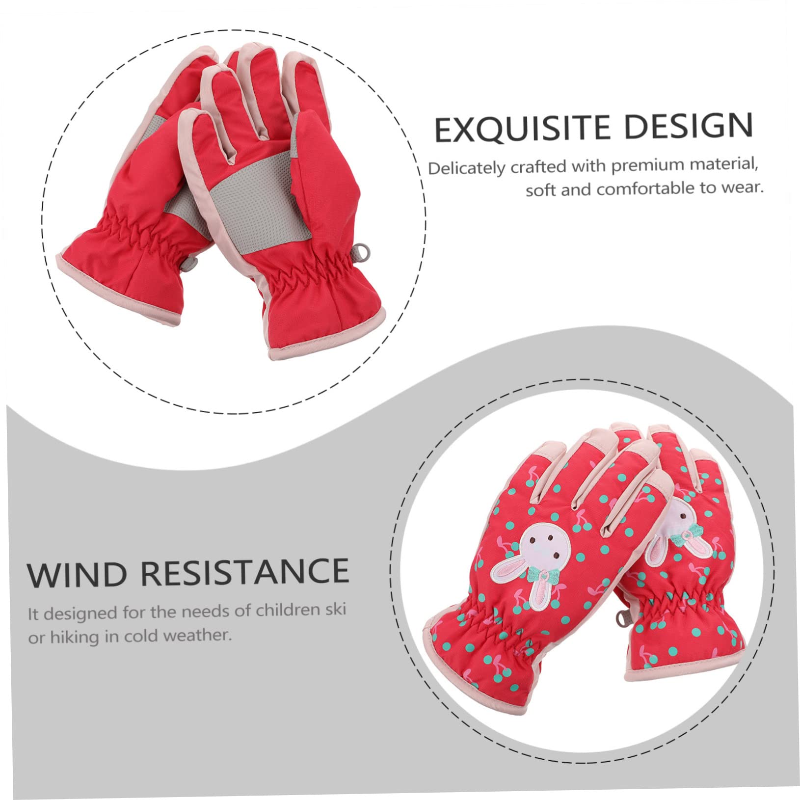 Sosoport 2paare Junge Mädchen Skihandschuhe Und Winddicht Für Outdoor-Sportarten Wie Skifahren Und Radfahren Mit Elastischem Handgelenk Und Temperaturverschluss