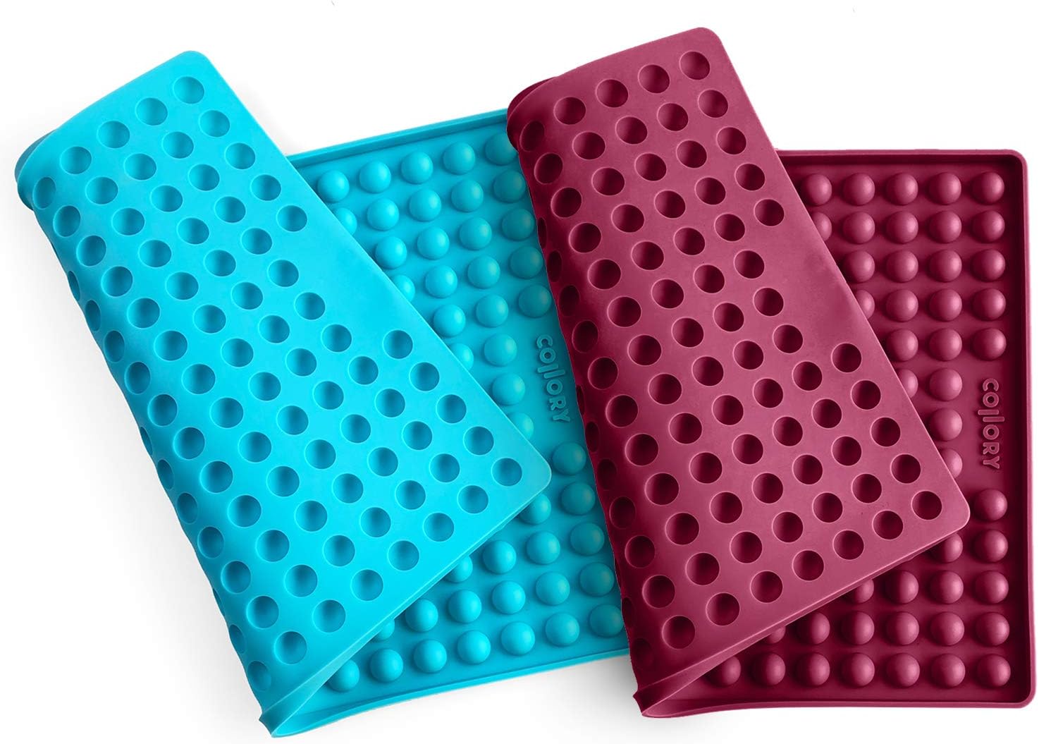 Collory silicone baking mat (2 pieces) | 1.5cm hemisphere mould dog treats & biscuits | Puppy cookies | Reusable Bakeware | Chocolate candy | Heat resistant 240°C | 100% food safe (BPA free) non-stick