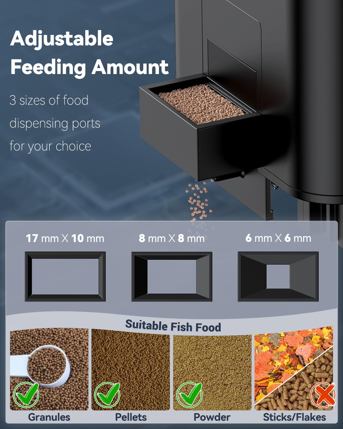 Pawfly Alimentatore automatico di pesci per acquario 320 ml con timer