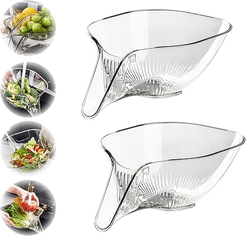 Embudo de cesta de drenaje, cesta de drenaje multifuncional, cesta de drenaje de plástico con embudo, coladores para cocina para verduras, pasta,