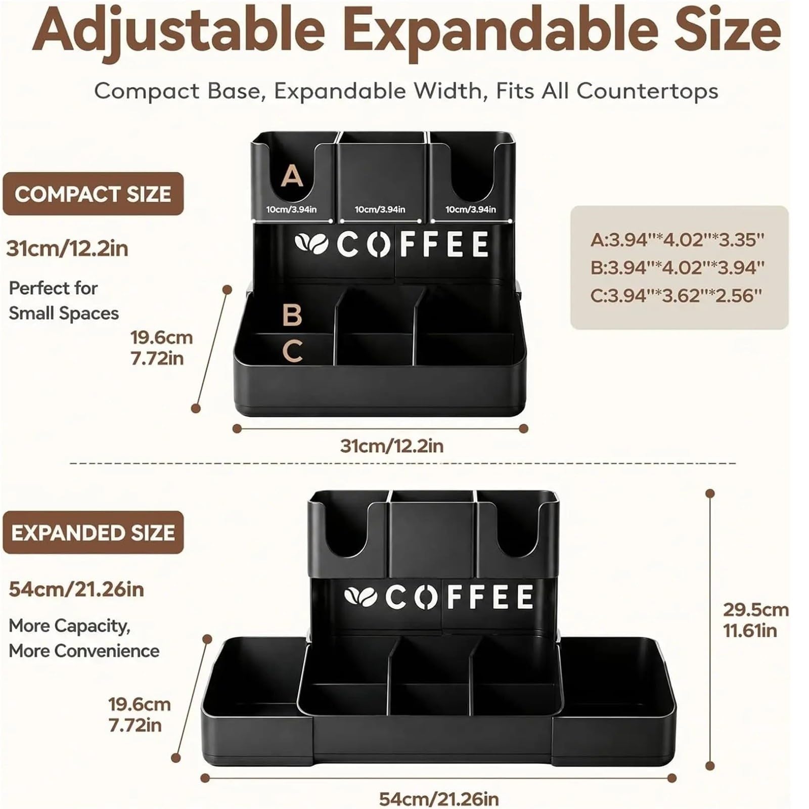 Organisateur de station de café à 2 niveaux
