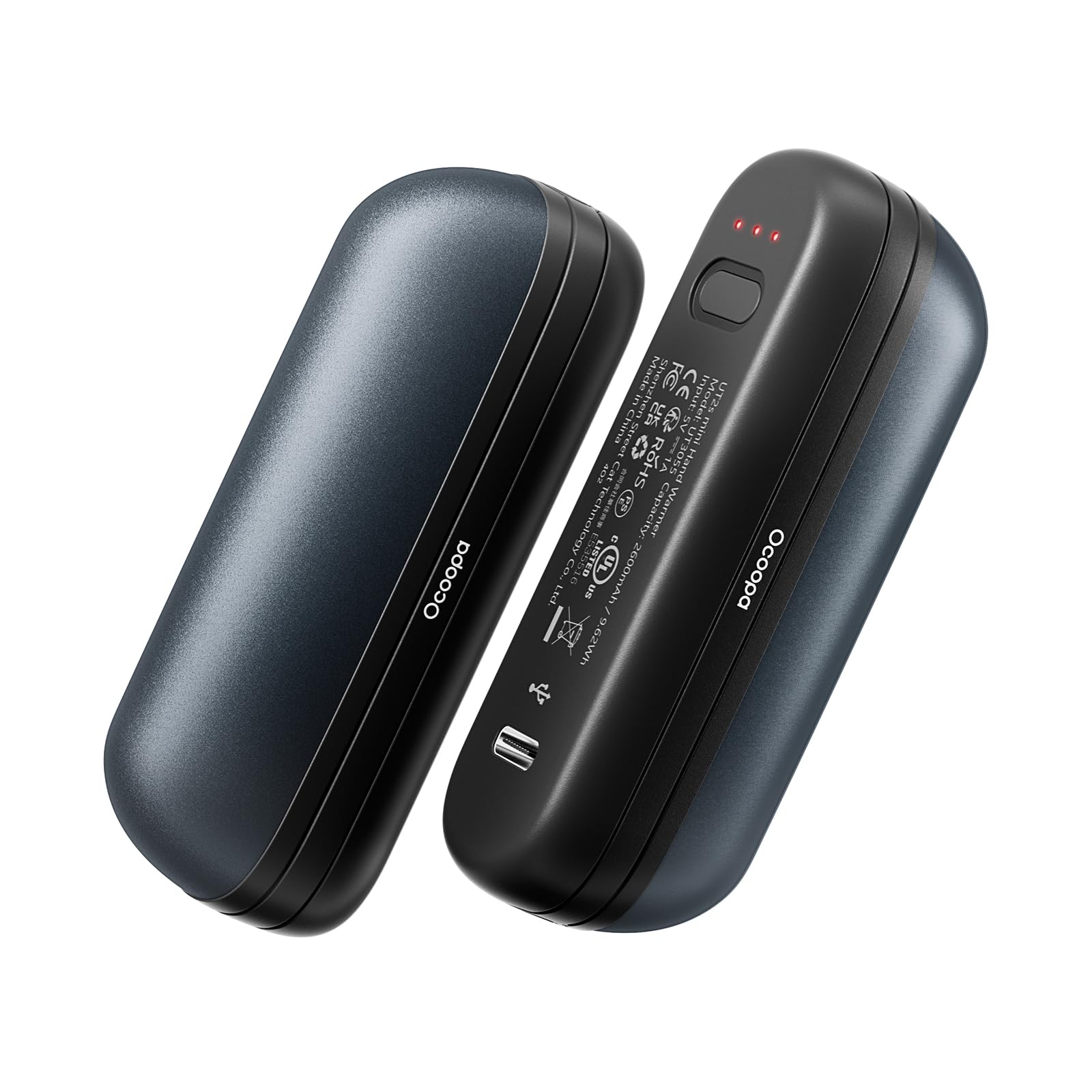 OCOOPA Hand Warmers Rechargeable 2 Pack, Electric Handwarmers Pocket Reusable Portable, USB Hand Warmers 2 in 1 Magnetic, 3 Levels Heat Instant, Safety Certified, for Golf Outdoor Skiing, UT2S Mini