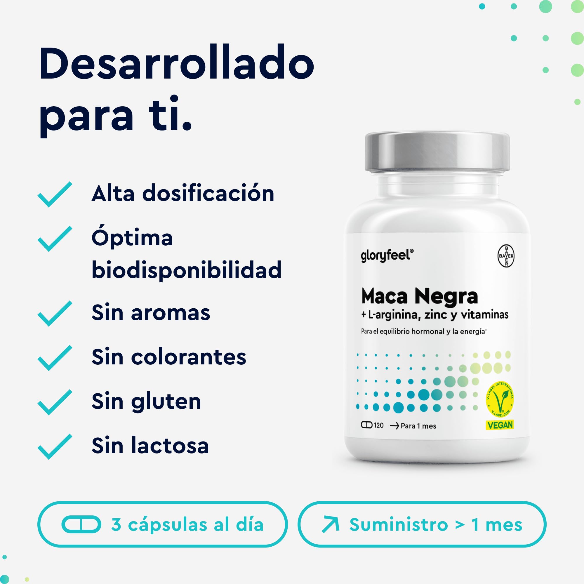 Maca Negra 27000mg (20:1) + L-Arginina, Vitamina C, B6 y Zinc - Potencia Energía y Vitalidad - Maca Peruana en dosis altas - Vegana, Probada en laboratorio en Alemania, Sin aditivos