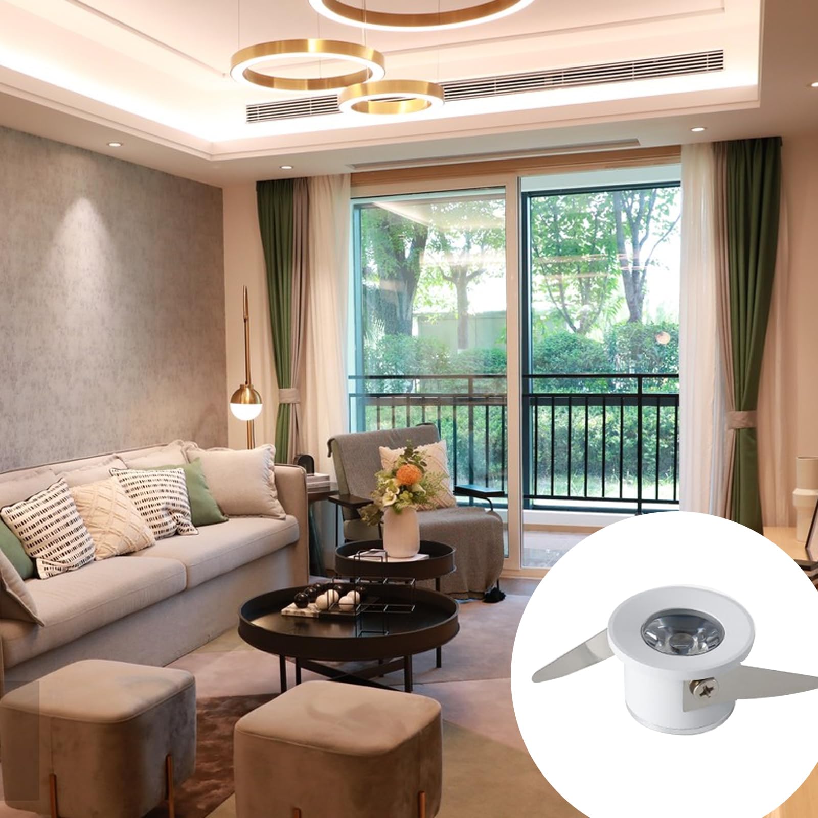 4PCS Mini LED Spotlight, Indoor Display Showcase Counter Ceiling Recessed Light RV Micro Reading Lighting Artwork Small Recessed Light for Cabinet Jewelry Display, 1W AC 220V (White, 6000k)