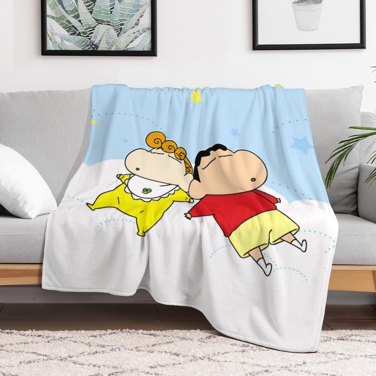【希少‼️】クレヨンしんちゃん 毛布 Amazon｜クレヨンしんちゃん ひまわり 毛布 ブランケット 冬用