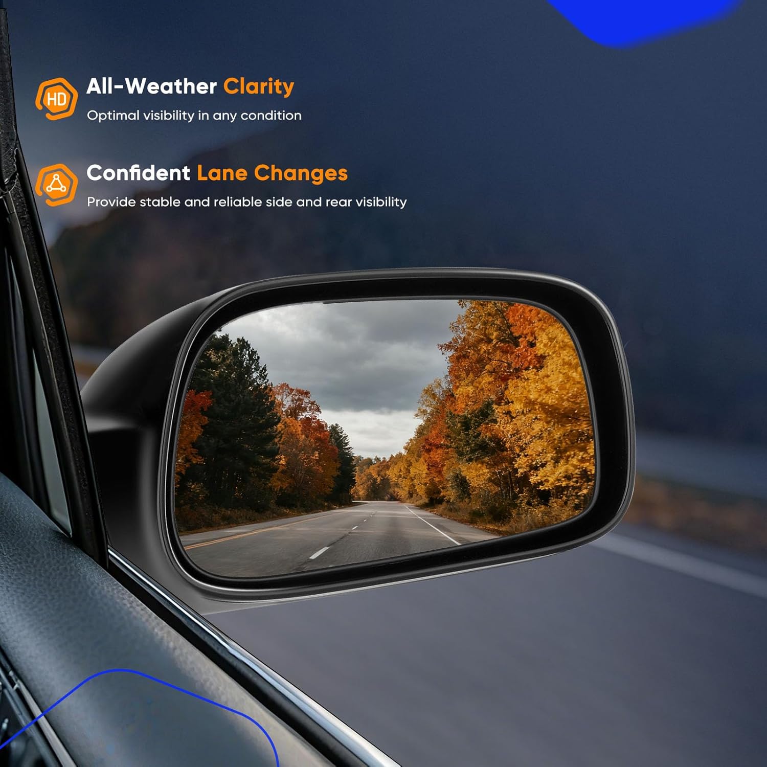 ECCPP Power Side View Mirror Gloss Black Passenger Side(RH) Mirror for 03-08 For Toyota Corolla TO1320178 8794002380