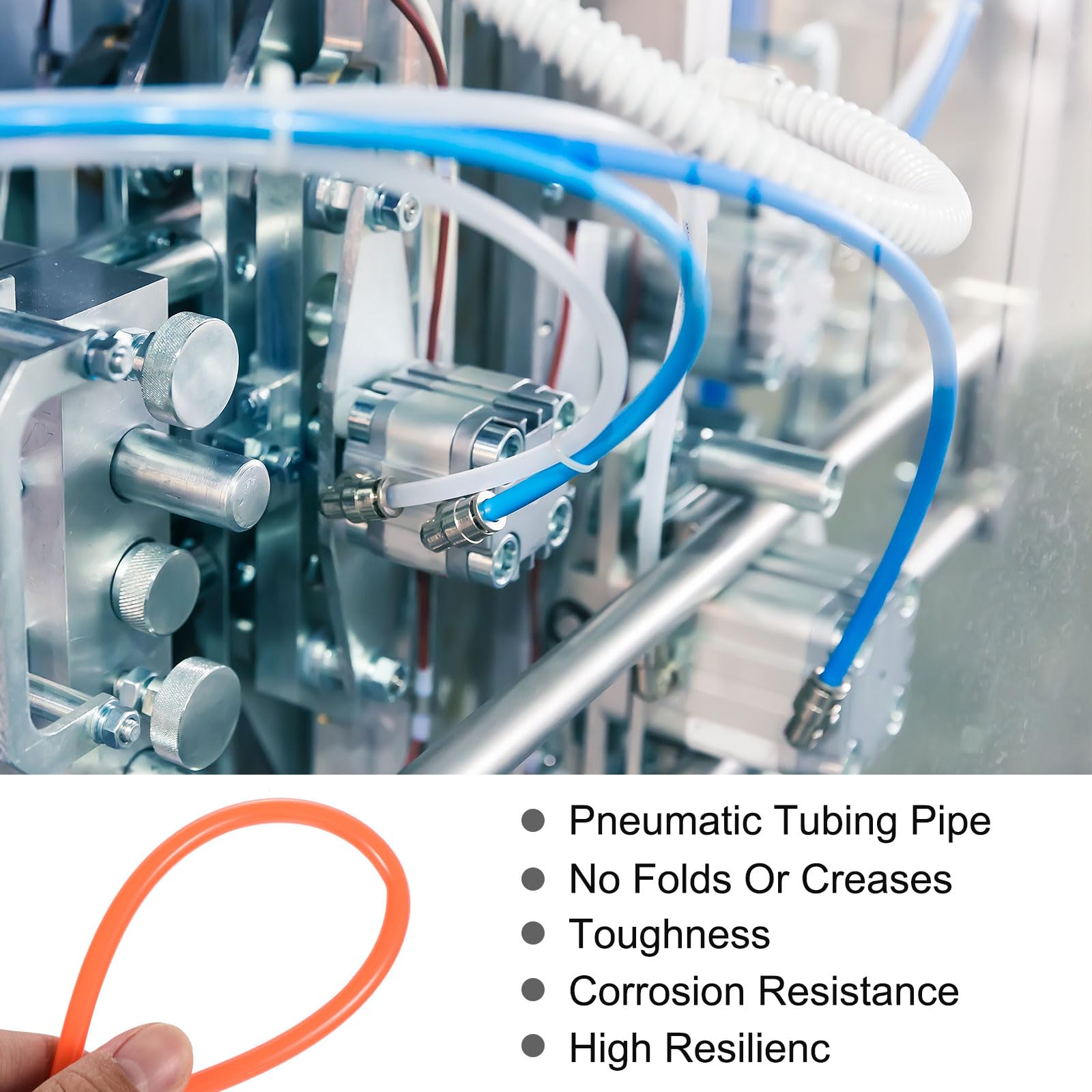 Rebower Pneumatic Tubing Pipe,6mm x 4mm Orange PU Polyurethane Tube,39.4FT 12M,PU Air Line Tubing Hose Tubes for Air Compressor,Fluid Transfer,Air Brake - Image 3
