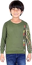 Onpoint Boys Green Full Sleeve T-Shirt Cotton and 123 Digit Printed Sweatshirt Comfort for Kids [ Green] 8 Years to 9 Years