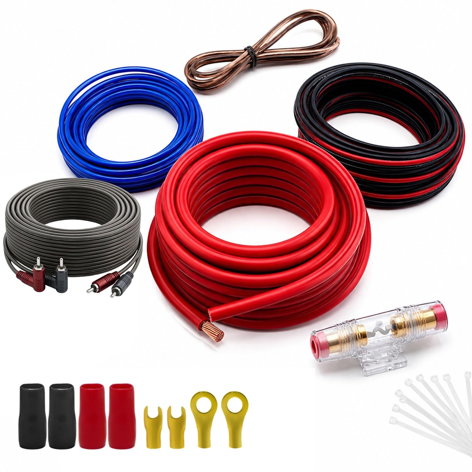 Fabtec 4Gauge Dual Channel Amp Wiring Kit – 3000W Max Power, Copper Build for Class AB Amps-picture-23