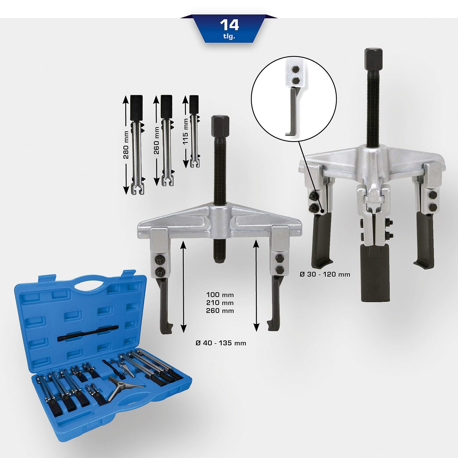BRILLIANT TOOLS BT631000 Serie estrattore universale, 14 pz [Powered by KS TOOLS]
