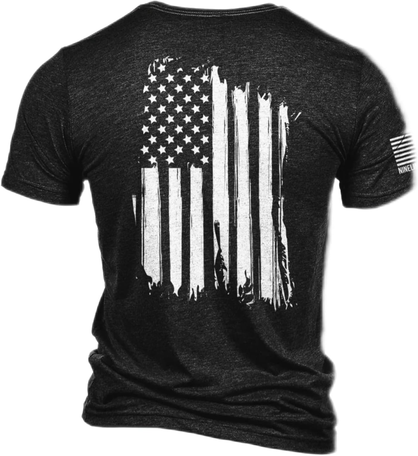 Nine LineAmerican Flag Symbol of Freedom Patriotic T-Shirt - Veteran Company America Stars and Stripes and Dropline Logo