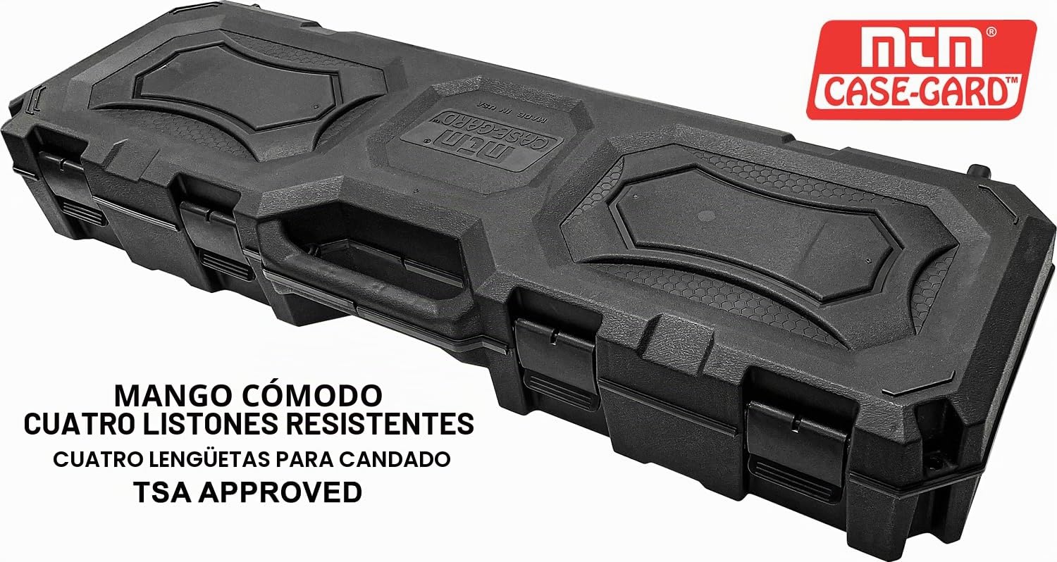MTM BC34TD Takedown - Estuche para arco recurvo, almacenamiento con cerradura, funda rígida aprobada por aerolíneas, sostiene 16 flechas, para un objetivo o configuración de arco de caza, fabricado en