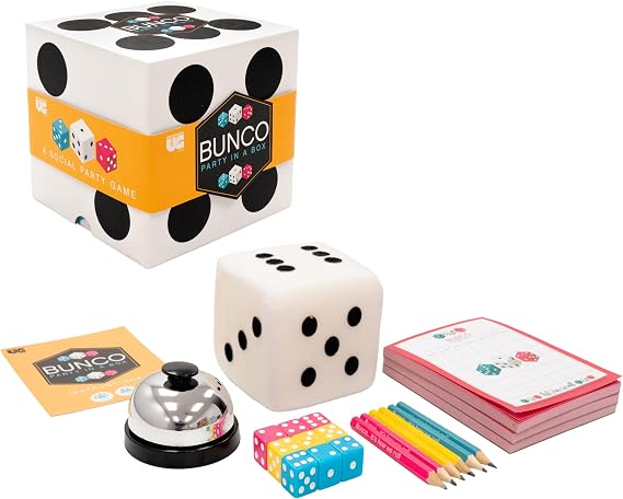 University Games | Bunco Party in a Box Game, for Ladies Night with The Girls, Complete with Fuzzy Die! for 2 to 12 Players Ages 8 and Up, White
