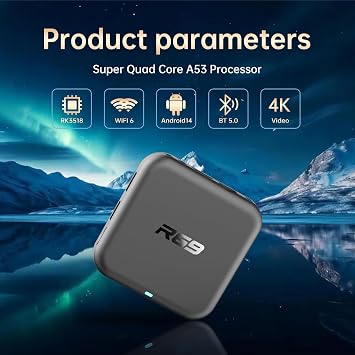 Android 14.0 TV Box 2026, Android TV Boxes Quad-core ARM Cortex-A53 CPU, Support WIFI6 4K HD 3D BT5.0 Ethernet 100M H.265 Dual-WiFi 2.4G/5G USB3.0 Smart TV Box 2GB RAM 16GB ROM