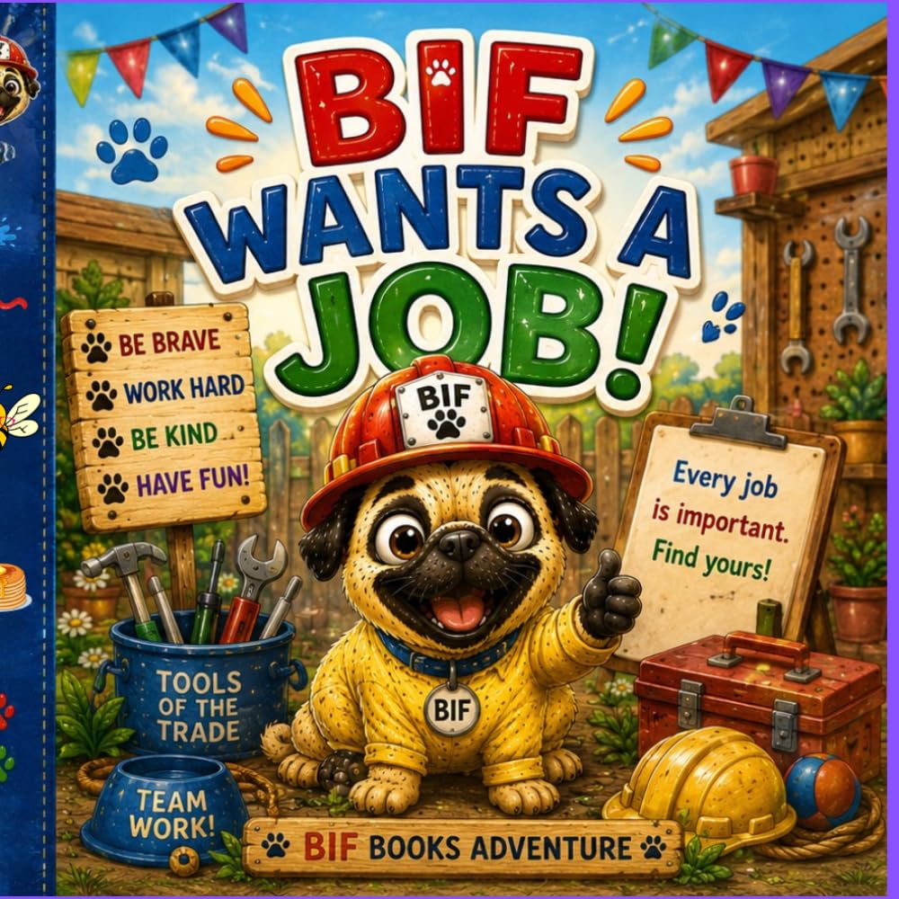 Bif Wants A Job: A Funny Picture Book About a Mischievous Pug Who Tries to Become a Chef and a Firefighter | Perfect for Ages 3–6 (The adventures of Bif the Naughty Pug)