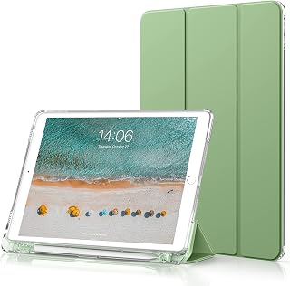 Aoub Case for iPad Air 3rd Generation / Pro 10.5, Trifold Stand Auto Sleep/Wake Slim Smart Cover Frosted Translucent Soft TPU Shockproof Case with Pencil Holder for Air / Pro 10.5 inch, Light Green