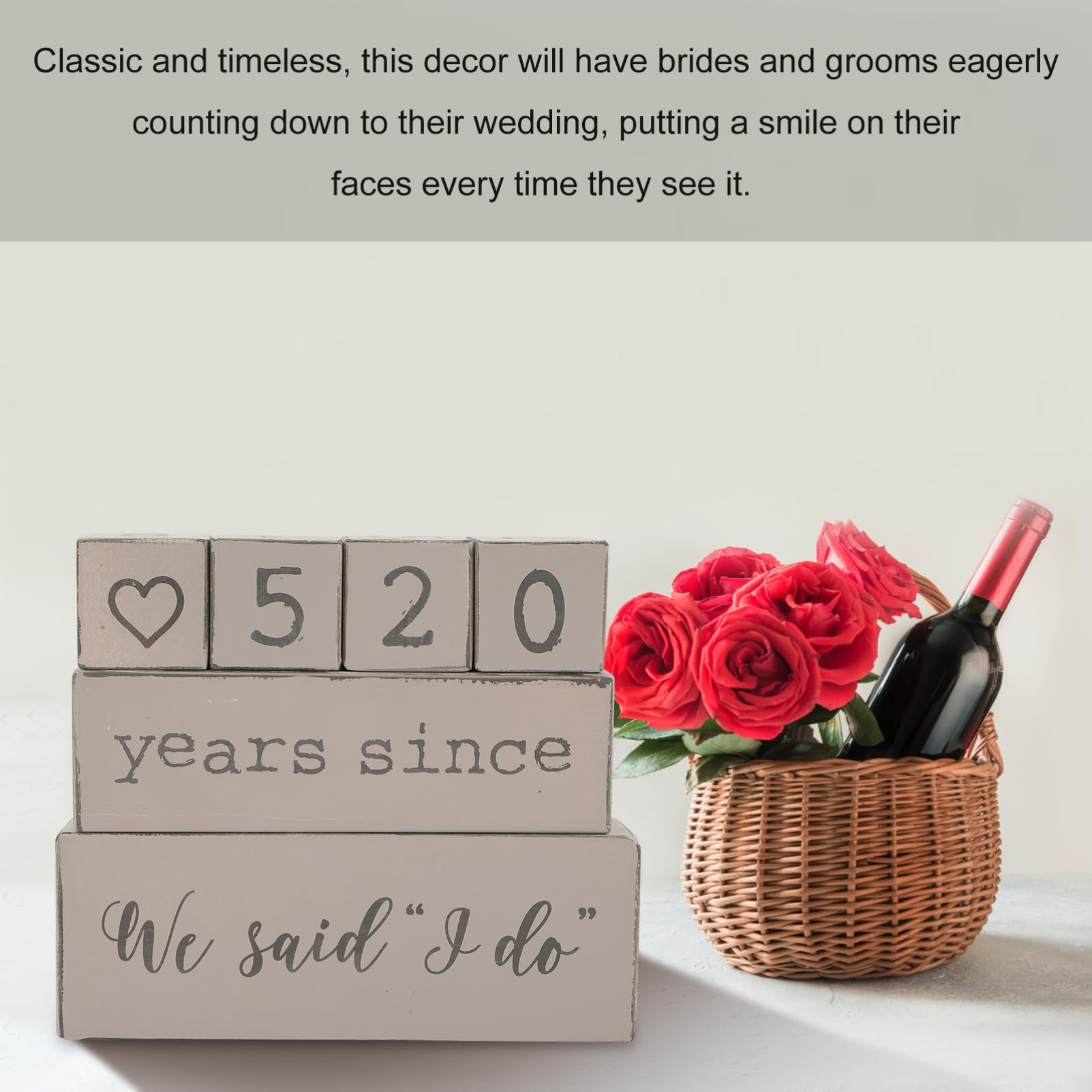 Calendario in Legno Per Matrimonio Blocchi Di Conto Alla Rovescia Decorazione Da Tavolo Per Fidanzamento