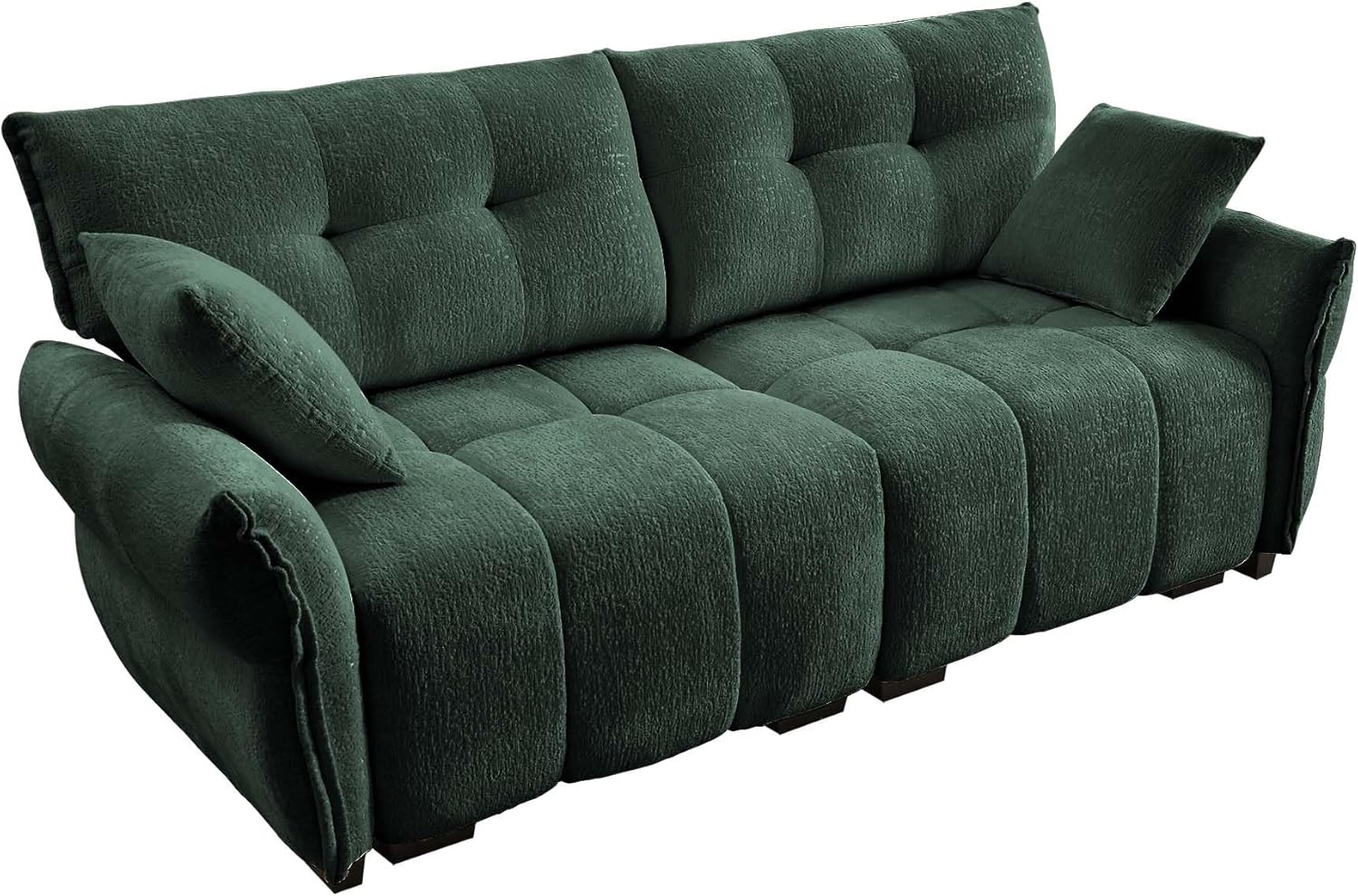 Aoowow Modular Sectional Sofa, 78.7” Comfy Chenille Loveseat Sofa Couch Upholstered 2-Seater Couches with Pillows for Living Room Apartment Office,Green