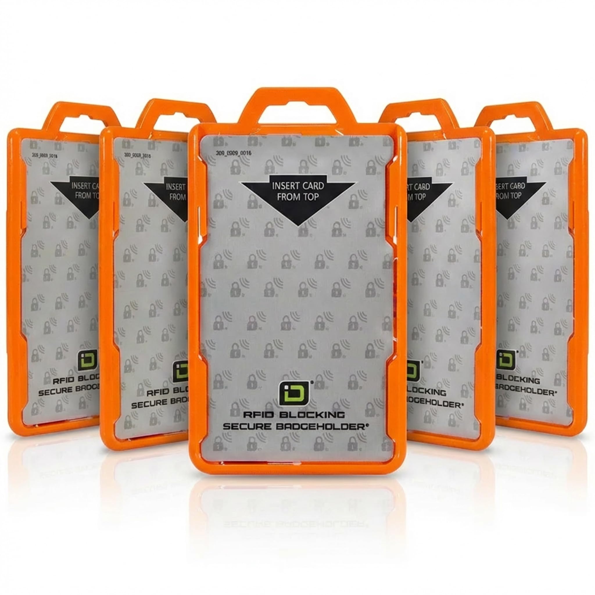 ID Stronghold - Pack of 5 - RFID Blocking Secure Badge Holder - Duolite 2 Card ID Holder - Poly Carbonate - Heavy Duty Plastic ID Badge Holder - USA Molded and Assembled - FIPS 201 Approved